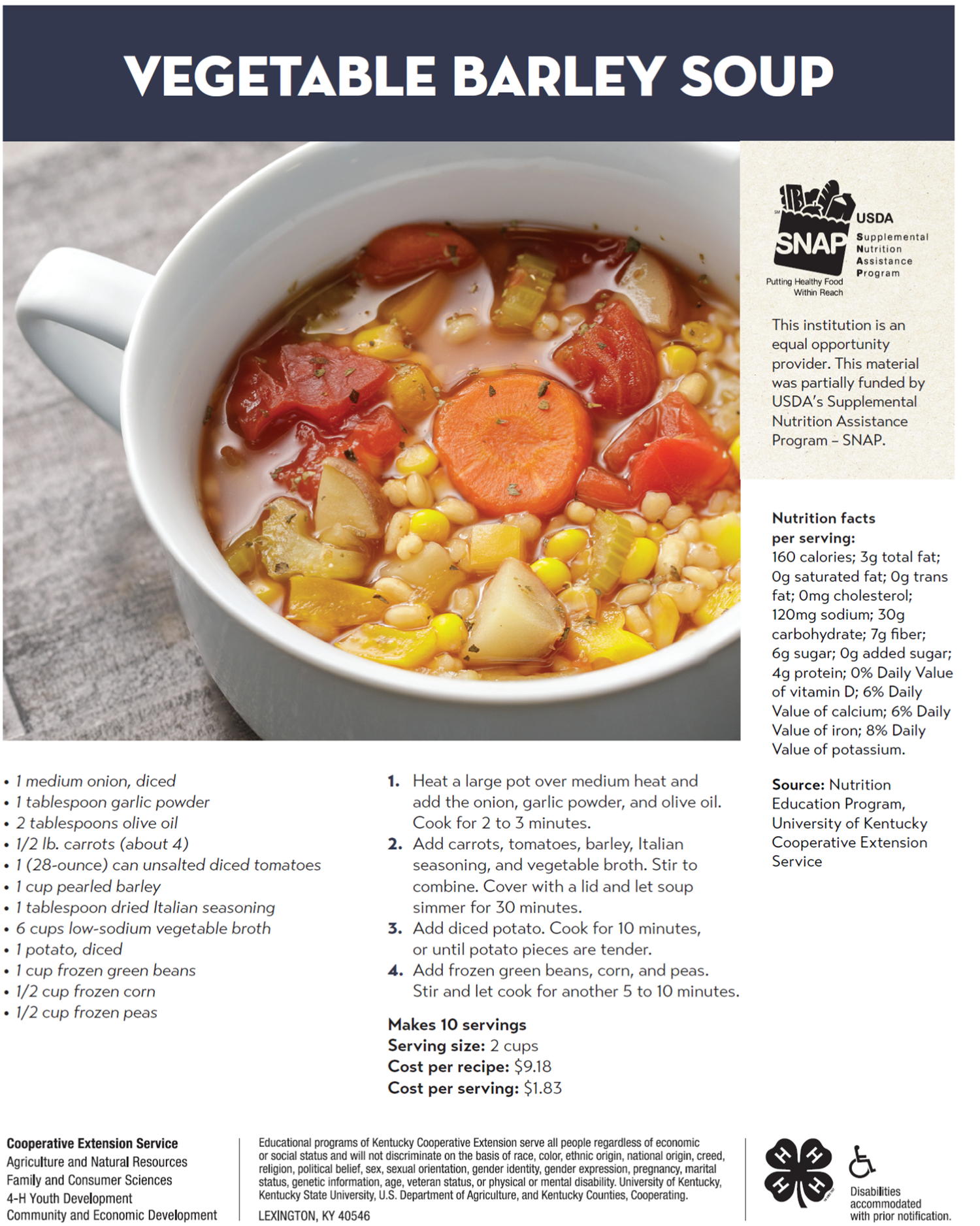 Vegetable Barley Soup recipe